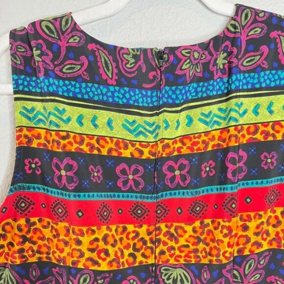 Sag Harbor Size 12P Boho Chic Style Striped Midi Dress - Picture 5 of 13